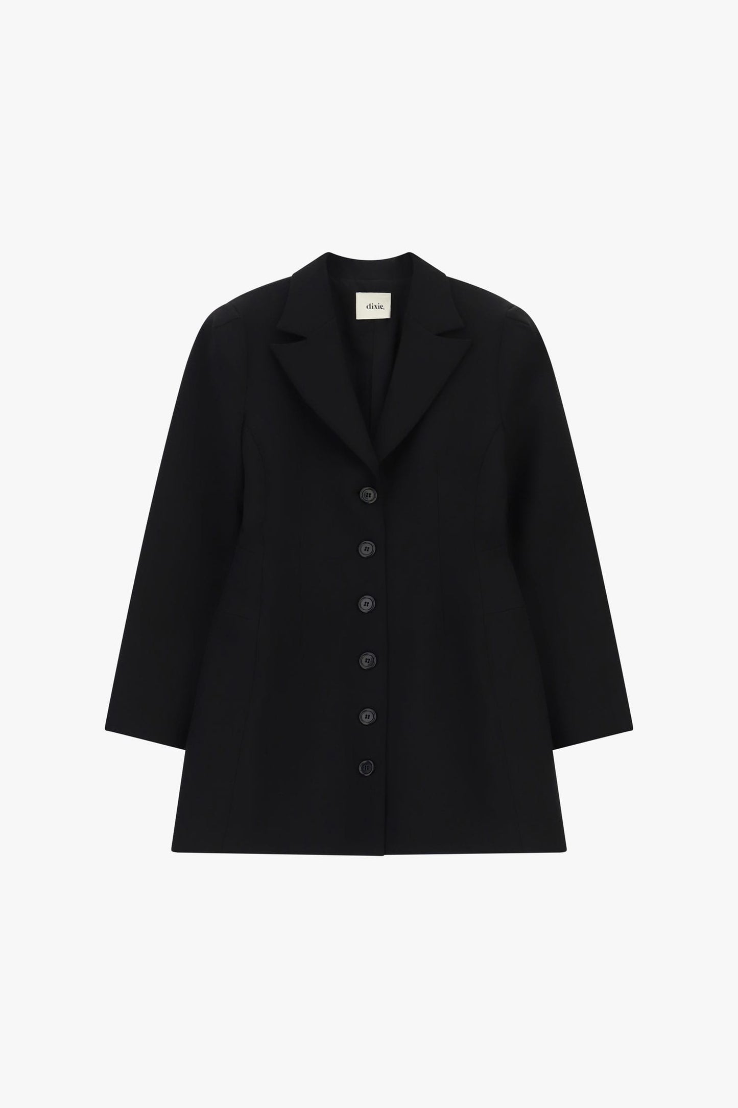 Dixie Dresses Black Tailored Button-Through Mini Dress