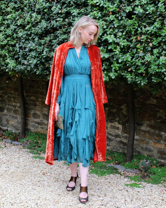 Dixie Dresses Cascade Dress in Teal Peakcock