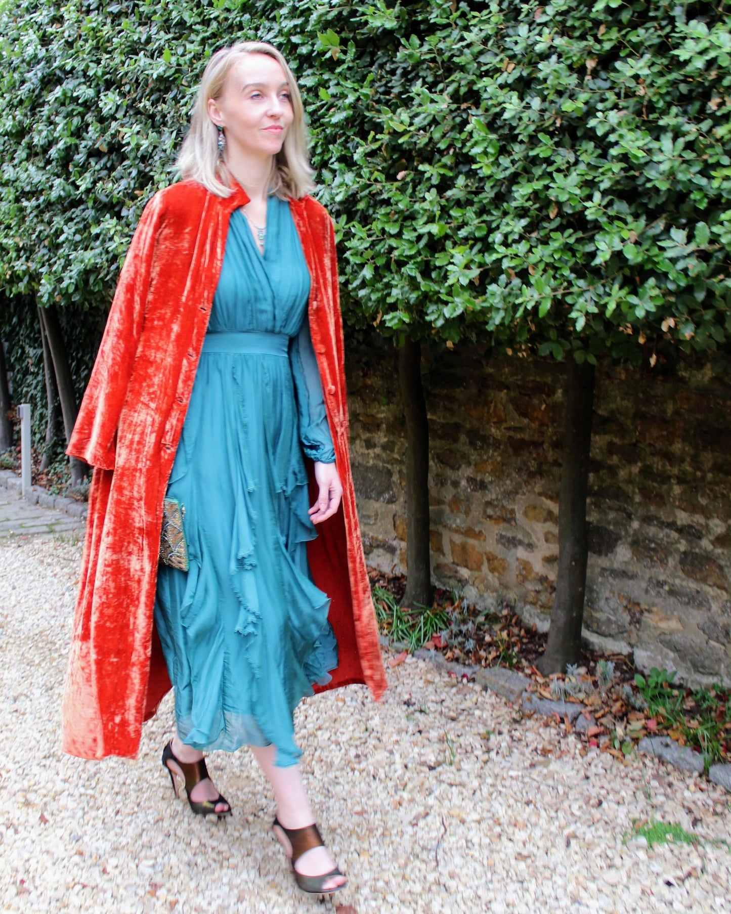 Dixie Dresses Cascade Dress in Teal Peakcock