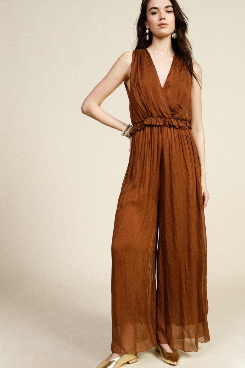 Dixie Jumpsuits Tess Jumpsuit in Summer Brown