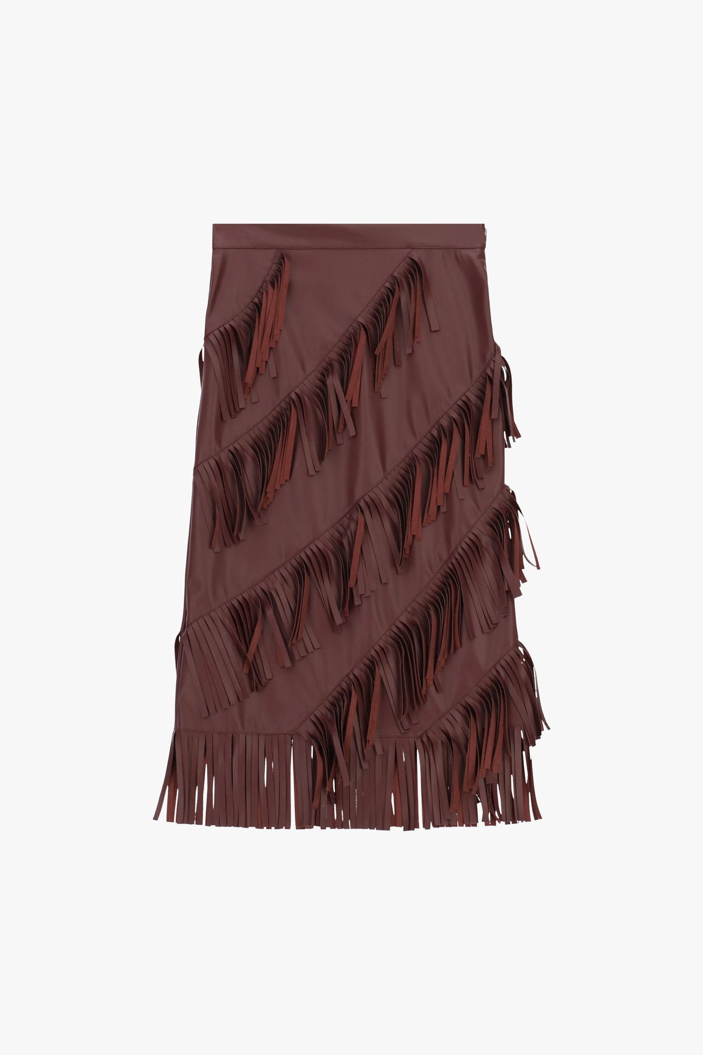 Dixie Skirts Burgundy Diagonal Fringe  Skirt