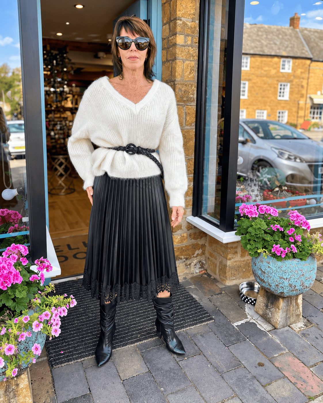Dixie Skirts Midnight Lace Skirt in Black