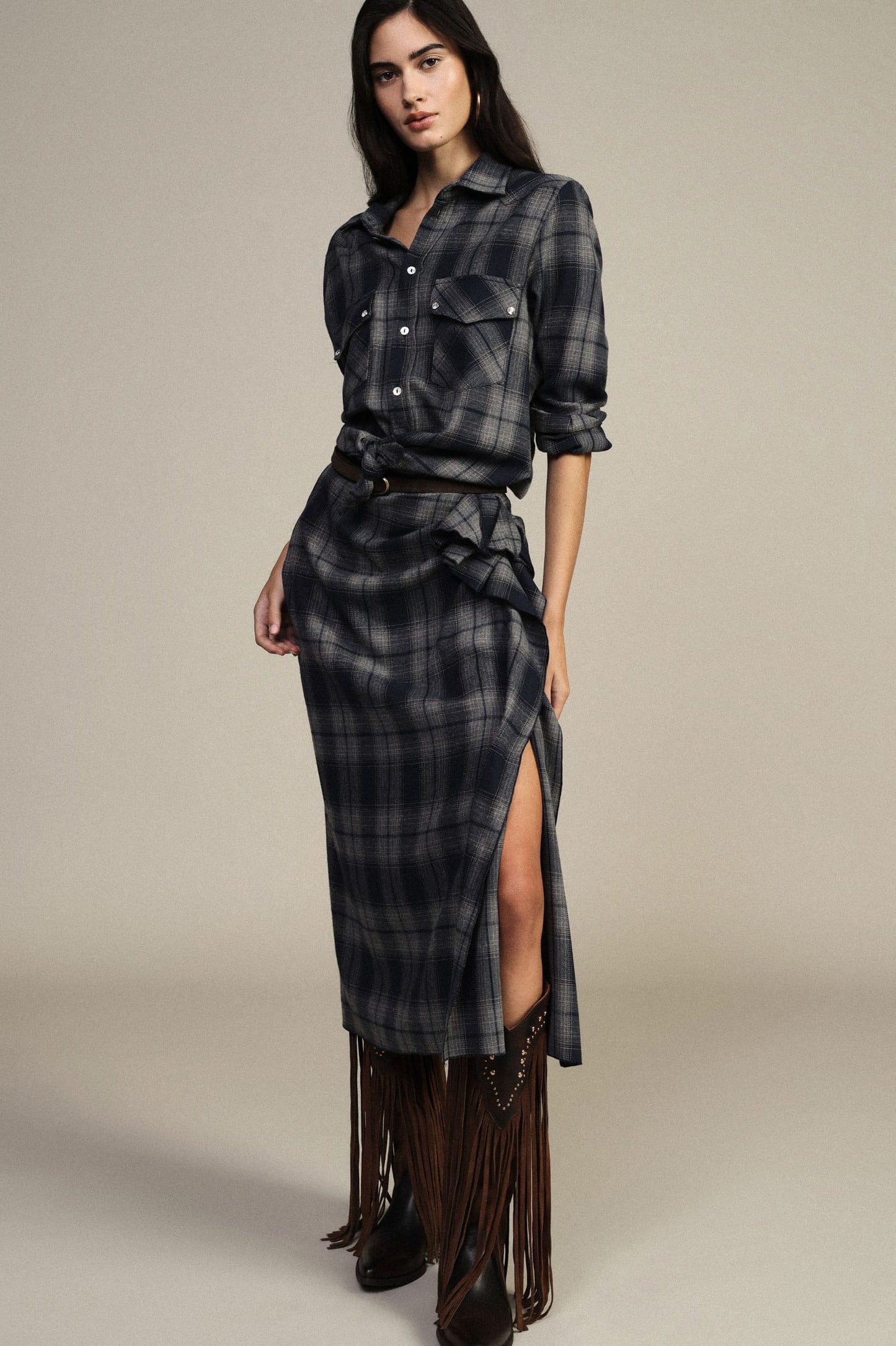 Dixie Skirts Rebel Check Knot-Waist Wrap Skirt