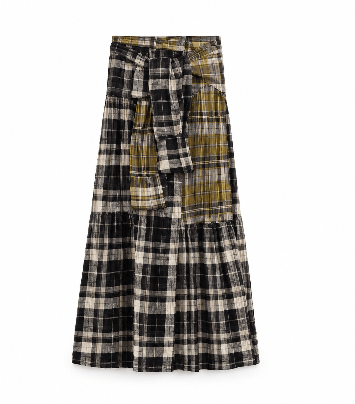 Dixie Skirts Riot Skirt in Mustard Check
