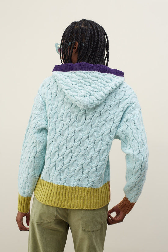 Dr Bloom Knitwear Coreo Hoody in Sky