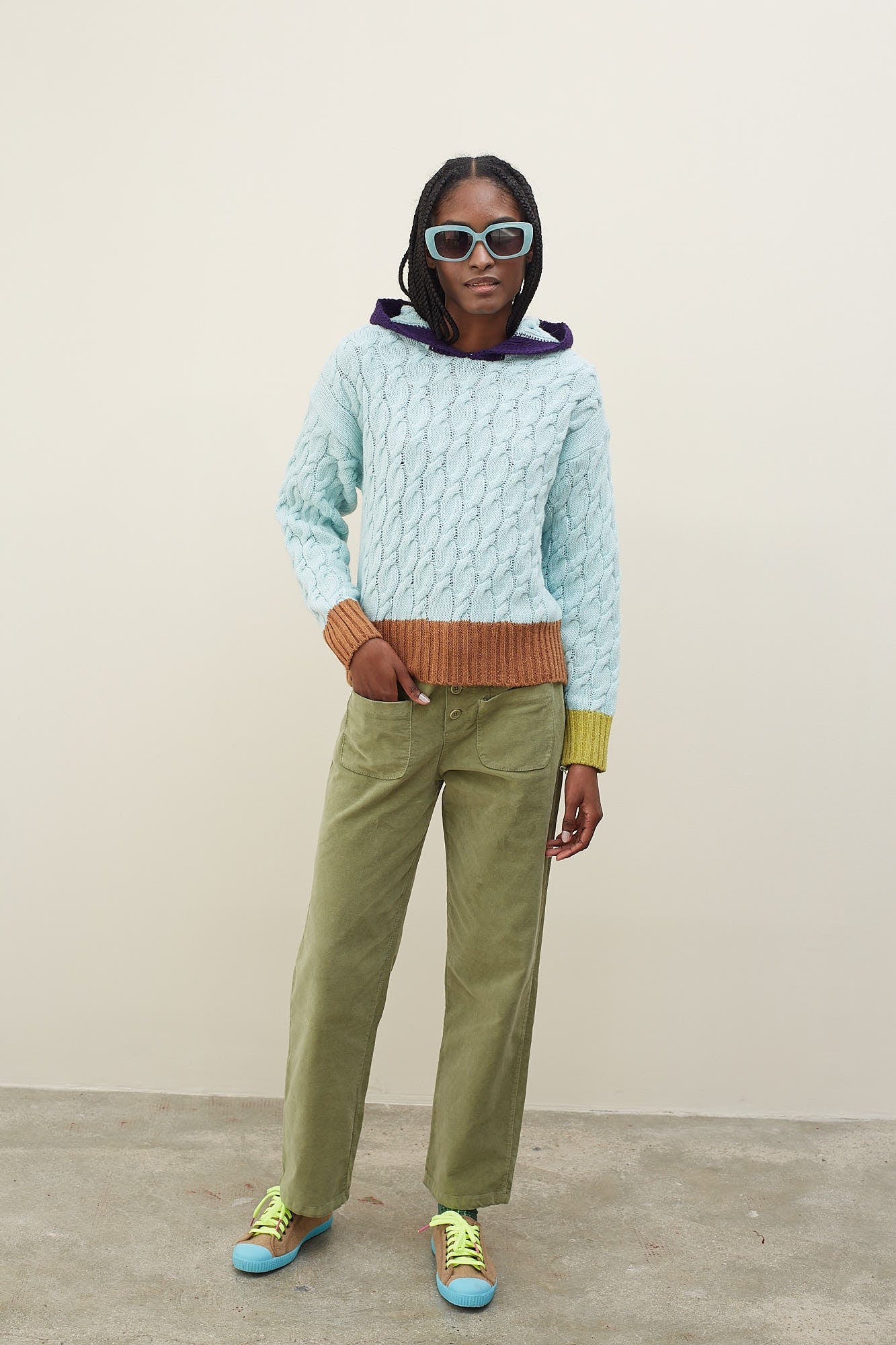 Dr Bloom Knitwear Coreo Hoody in Sky