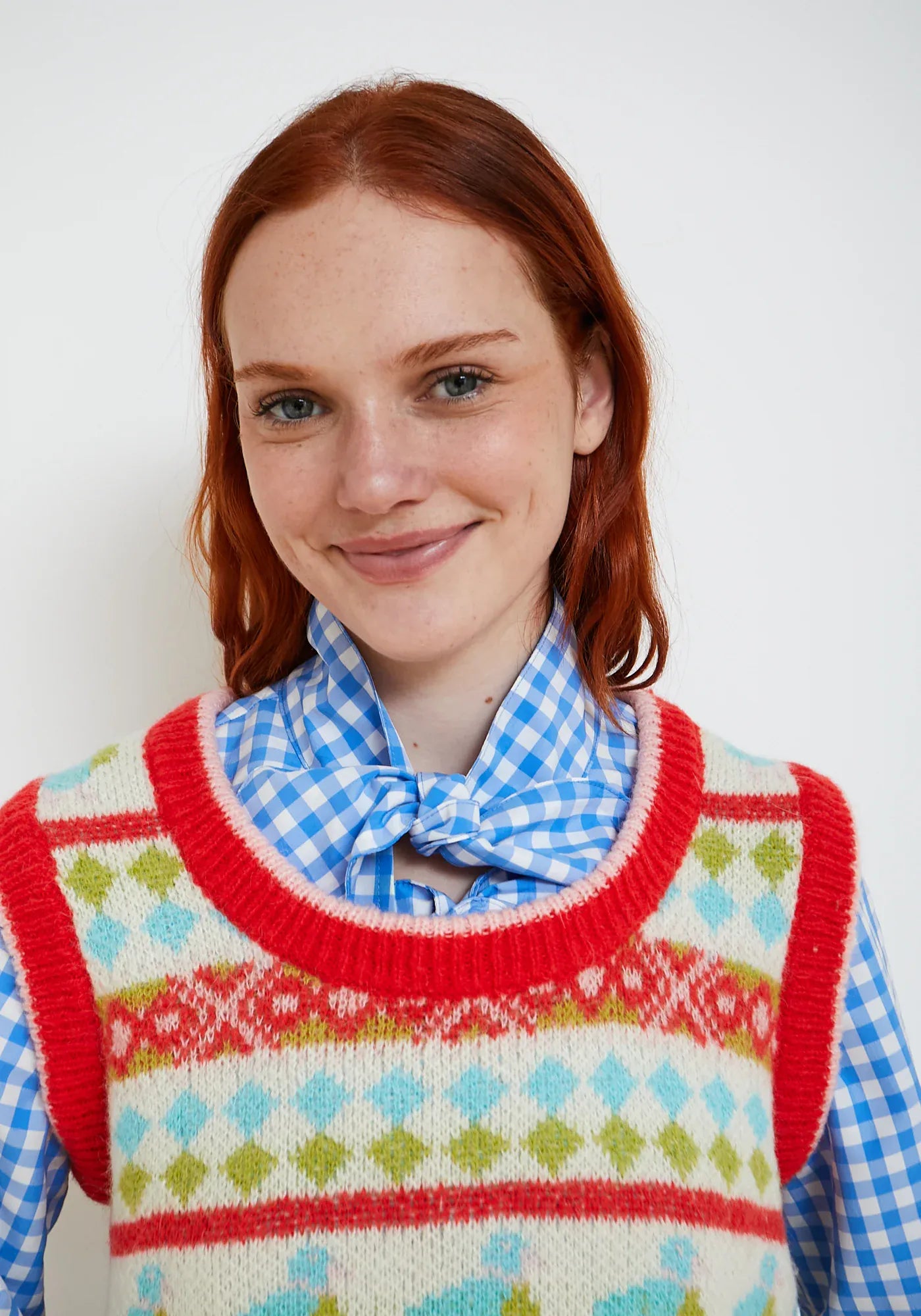 Dr Bloom Knitwear Red Duck Knit Vest