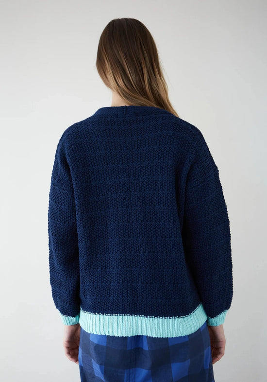 Dr Bloom Knitwear Tramontana Cardigan in Blue