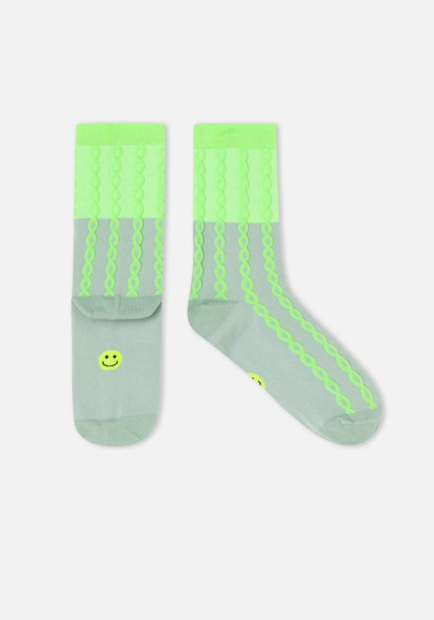 Dr Bloom Ladies Socks ONE SIZE Mint Plait Socks