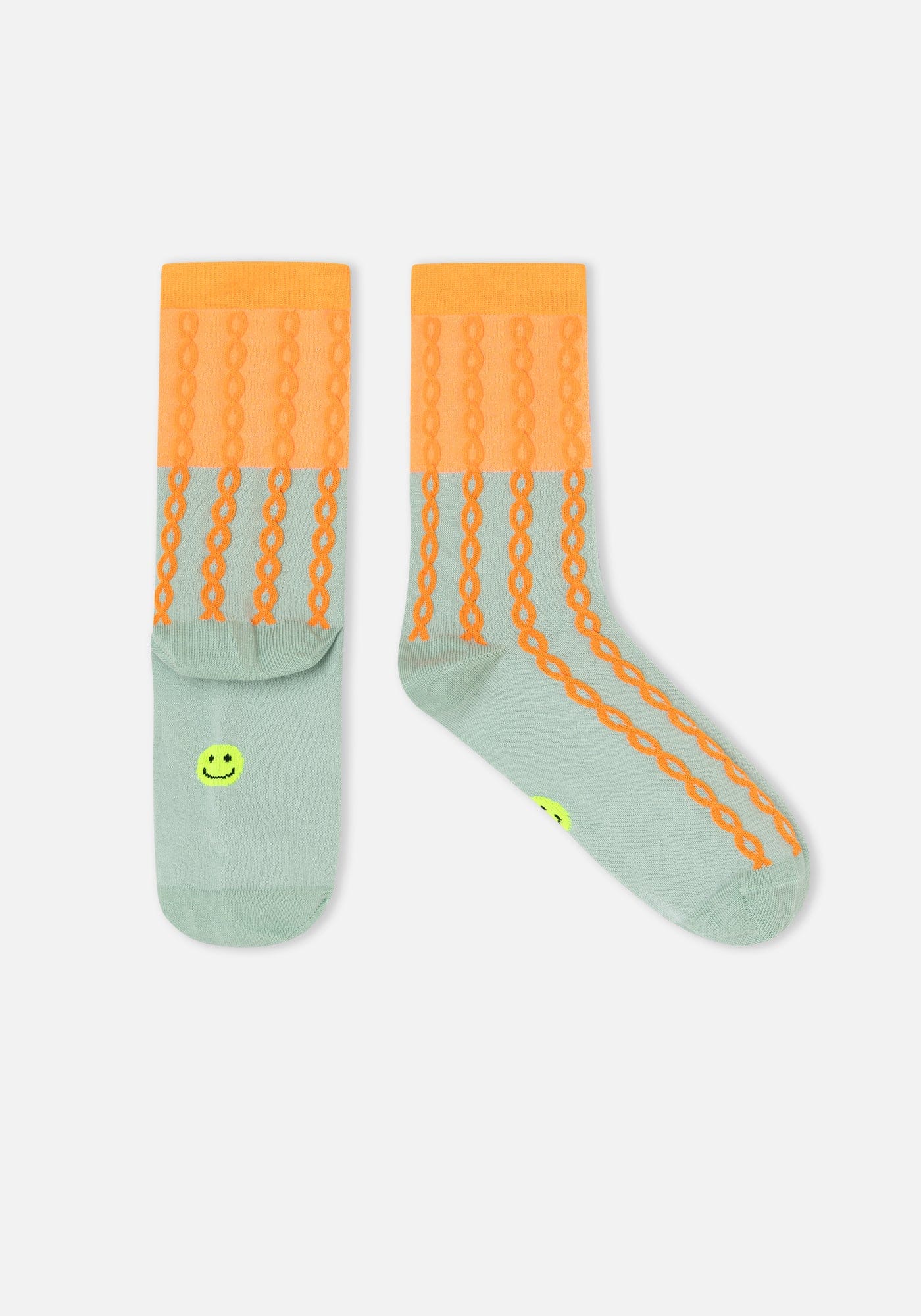 Dr Bloom Ladies Socks ONE SIZE Orange Plait Socks