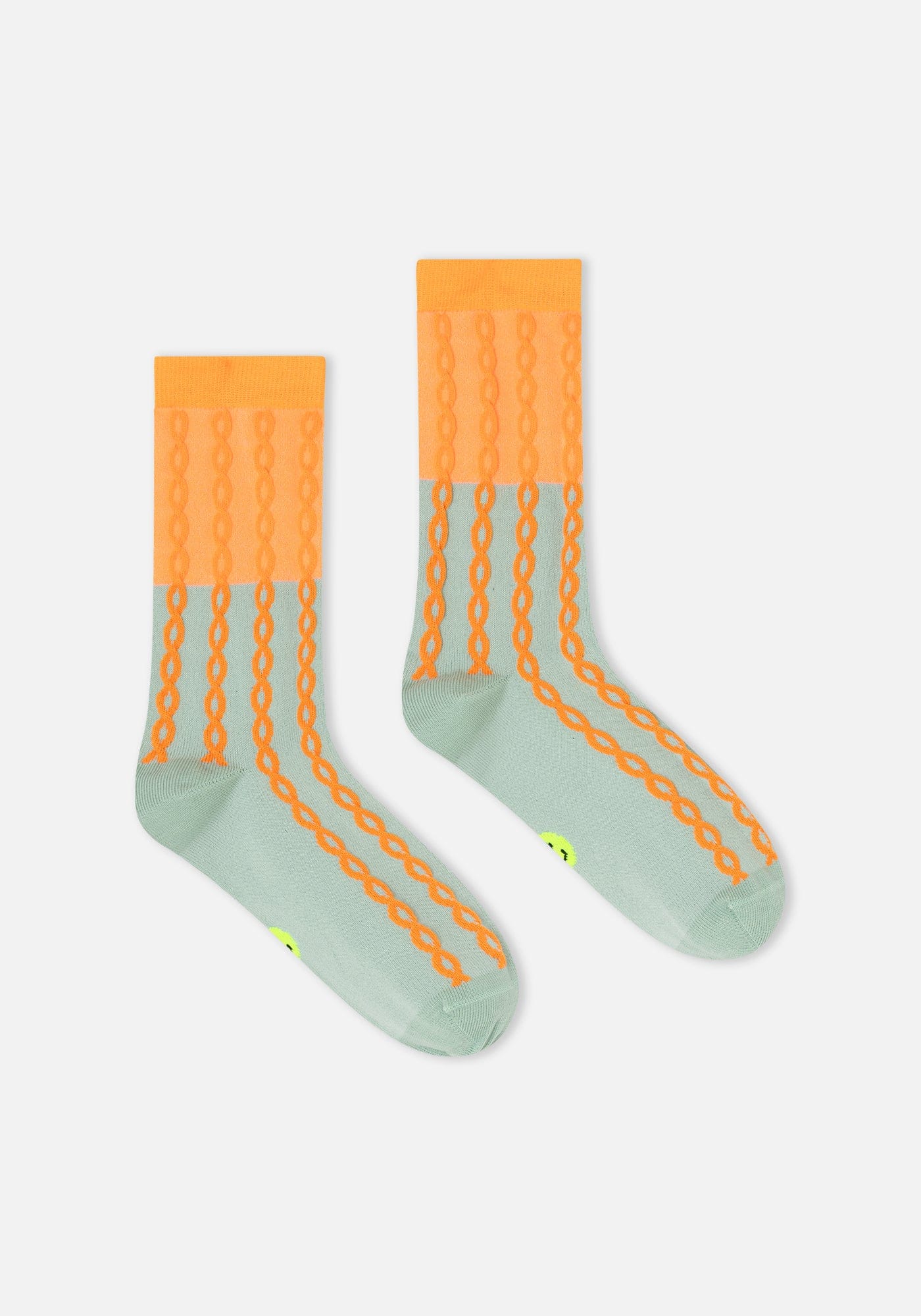 Dr Bloom Ladies Socks ONE SIZE Orange Plait Socks