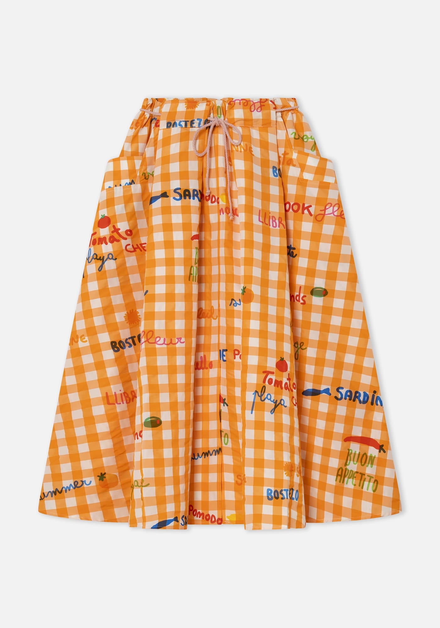 Dr Bloom Skirts Jaleo Orange Gingham Skirt