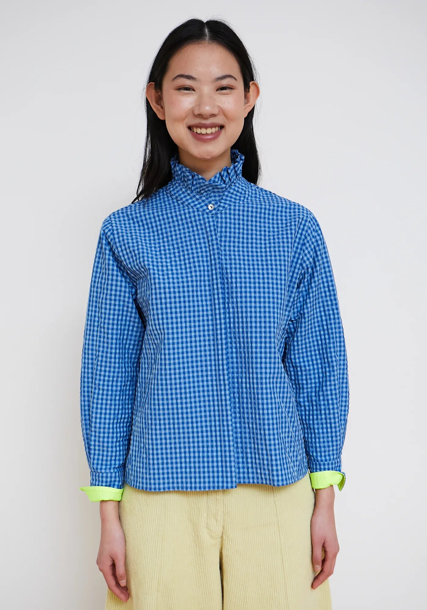 Dr Bloom Tops Vichy Technical Shirt in Blue