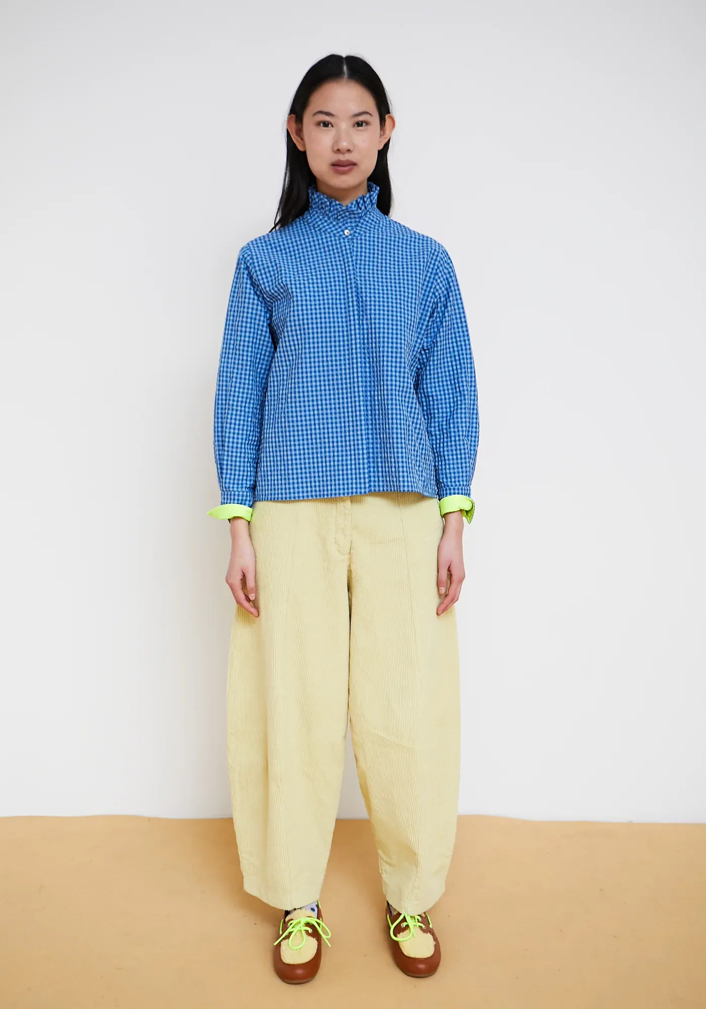 Dr Bloom Tops Vichy Technical Shirt in Blue