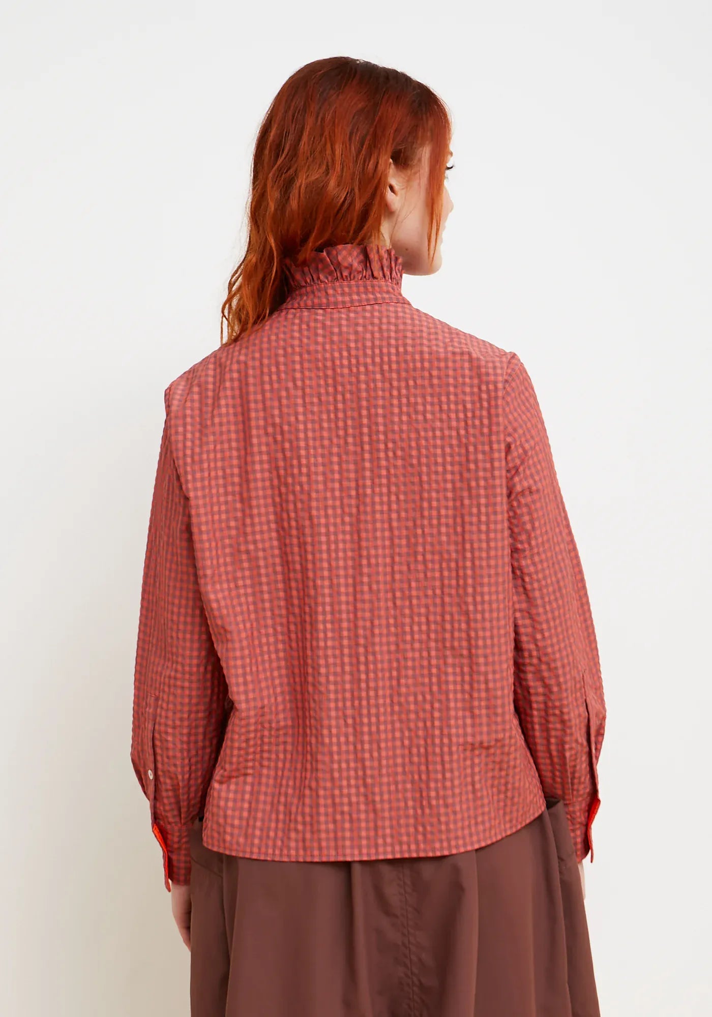 Dr Bloom Tops Vichy Technical Shirt in Coral