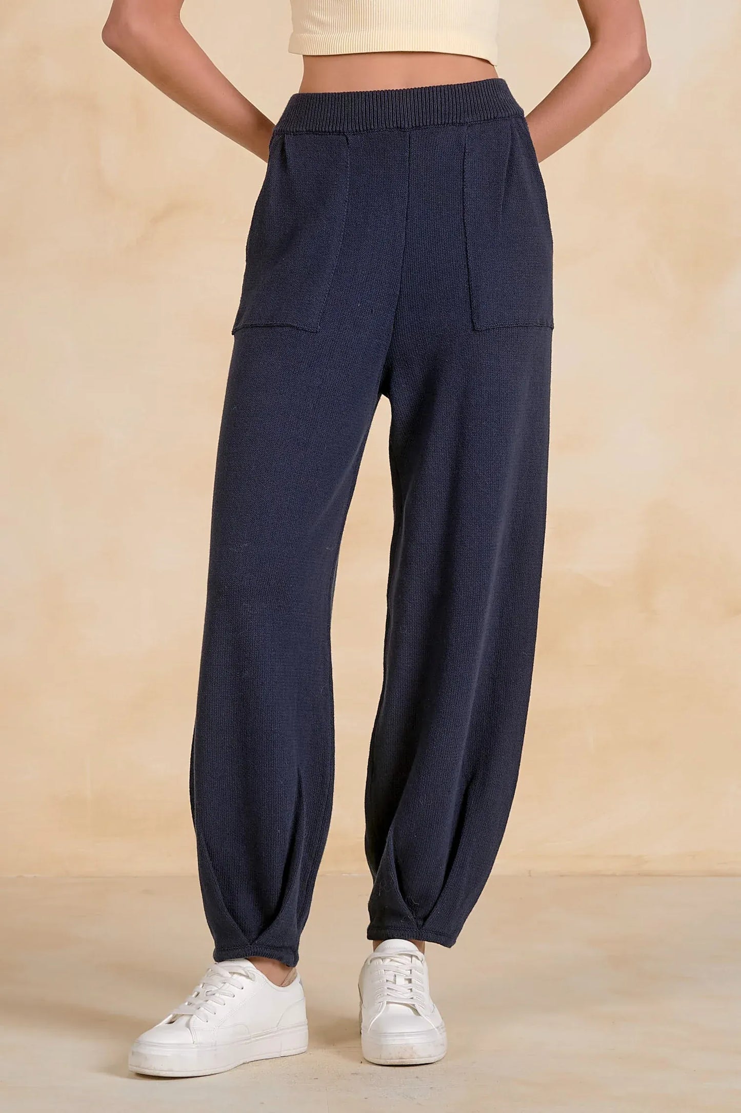 Elan Trousers West Navy Knit Trouser