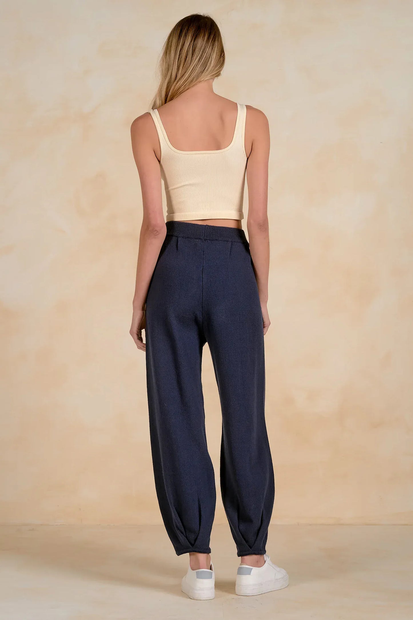 Elan Trousers West Navy Knit Trouser
