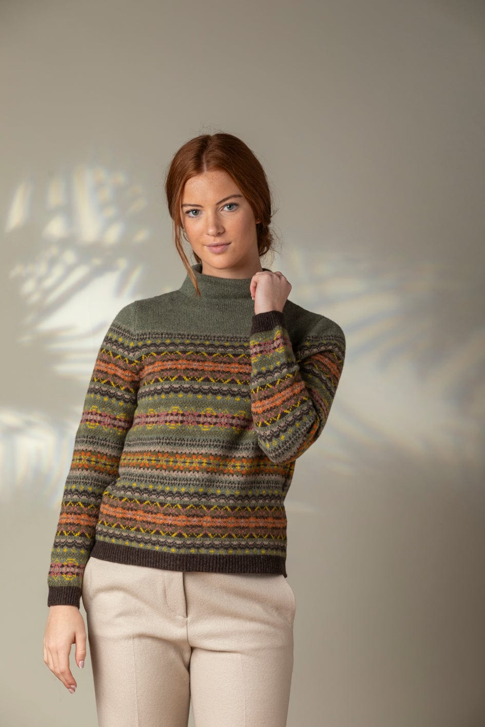 ERIBE Knitwear Knitwear Kinross High Neck Jumper in Agate