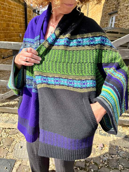 ERIBE Knitwear Knitwear One size Montrose Blanket Coat in Sirius