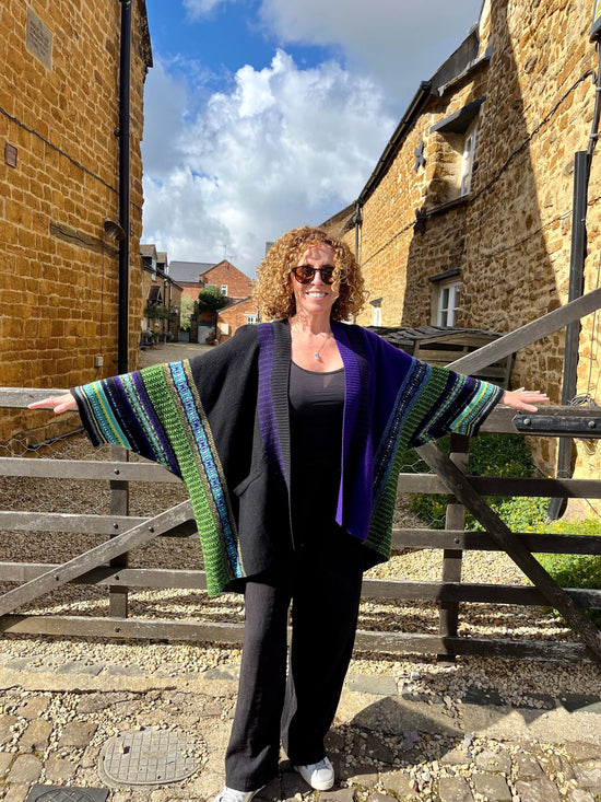 ERIBE Knitwear Knitwear One size Montrose Blanket Coat in Sirius