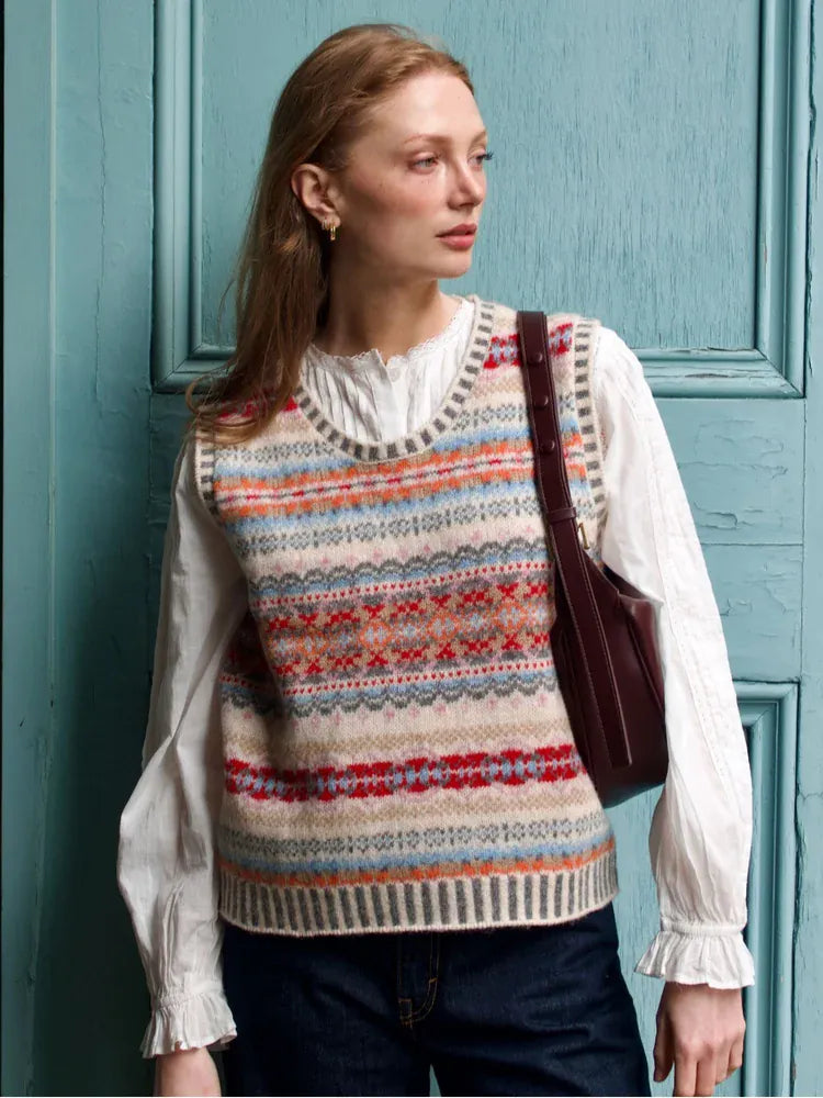 ERIBE Knitwear Knitwear Westray Wool Fairisle Vest in Mallaig