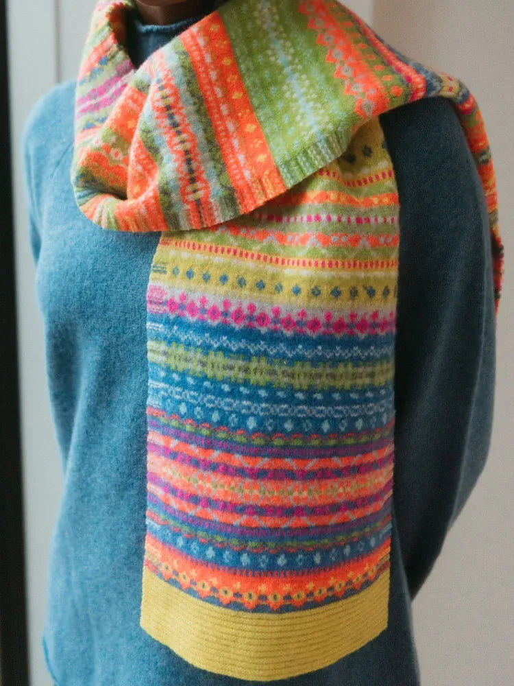 ERIBE Knitwear Scarves Fairisle Merino Wool Scarf - Charm-Bonnie