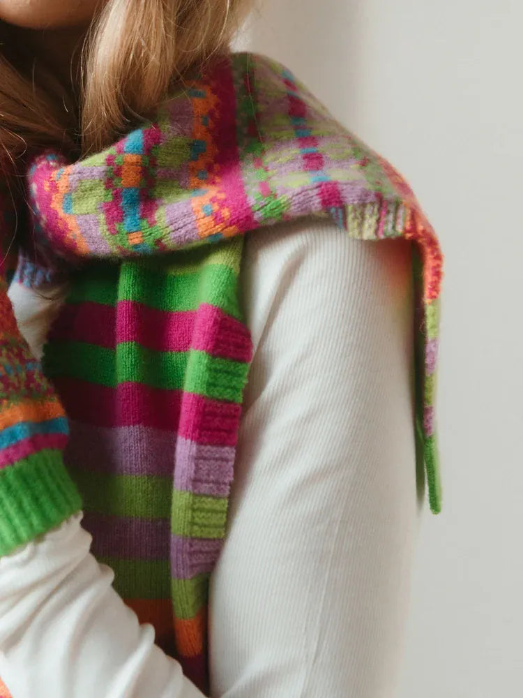 ERIBE Knitwear Scarves Stobo Merino Wool Fairisle Scarf - Crackin