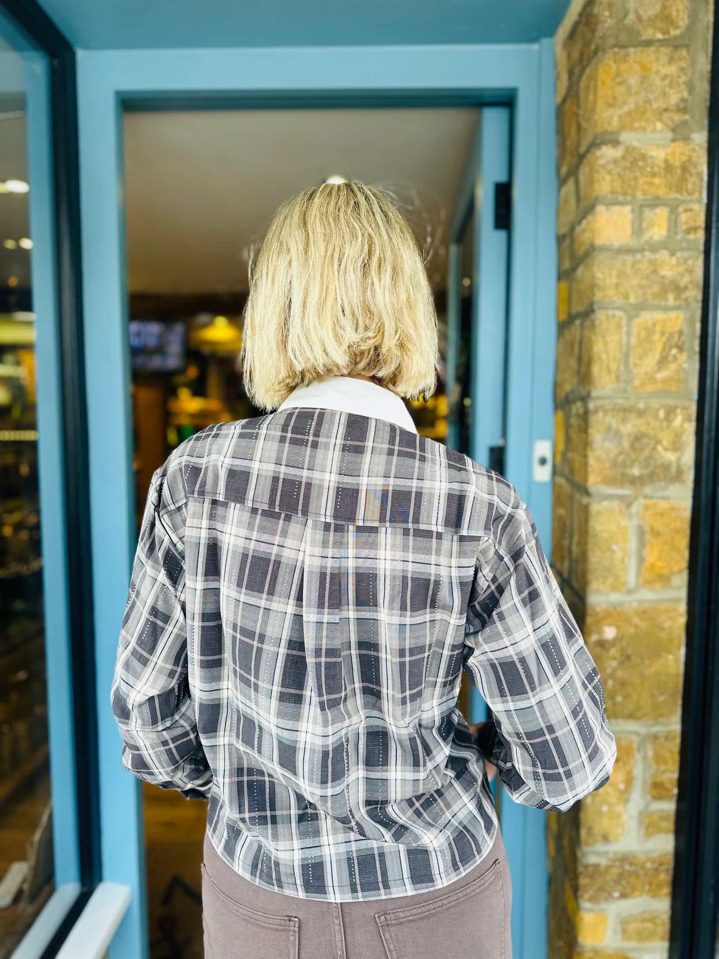 EsQualo Tops Claudia Checked Shirt