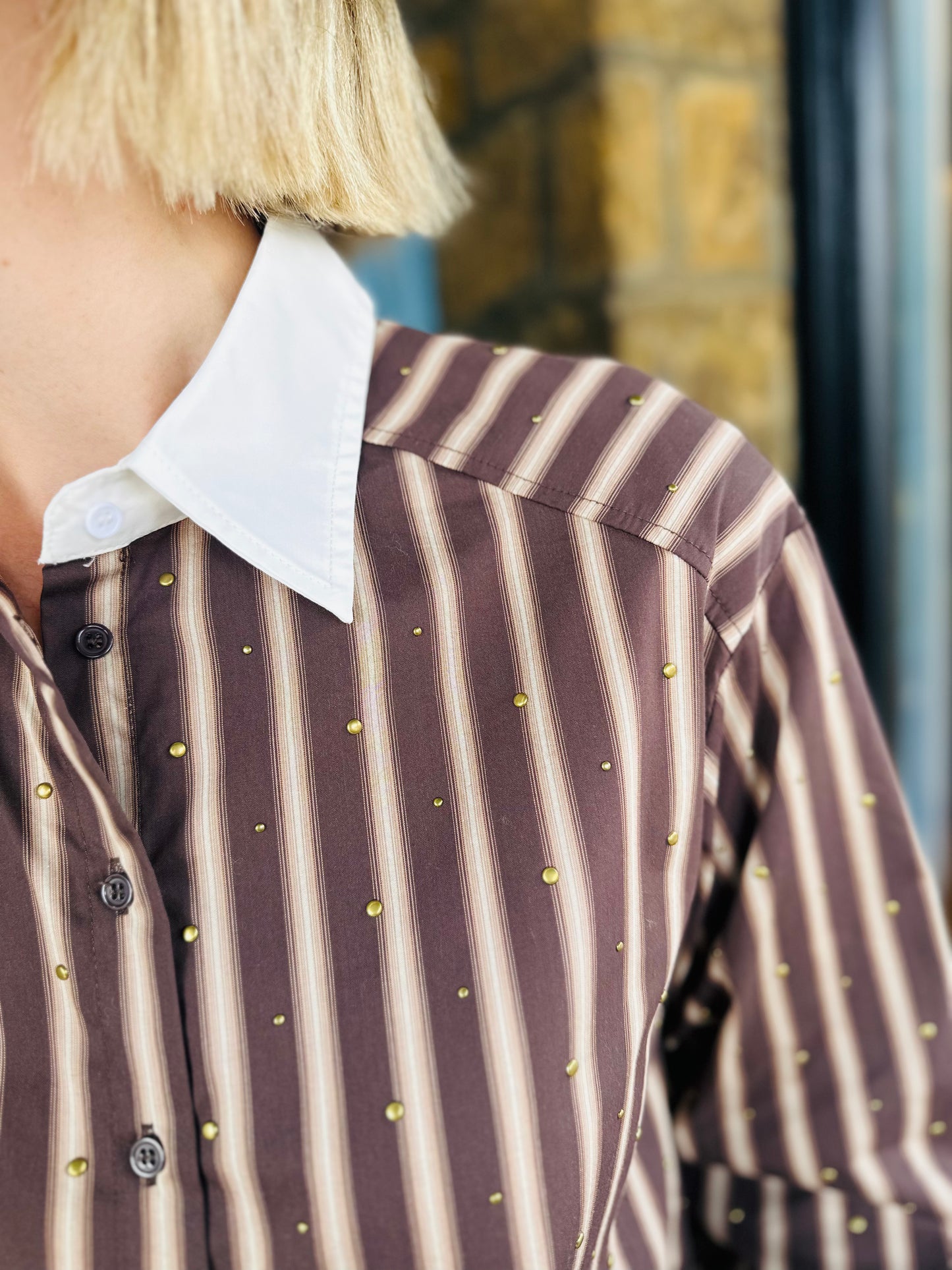 EsQualo Tops Claudia Striped Shirt