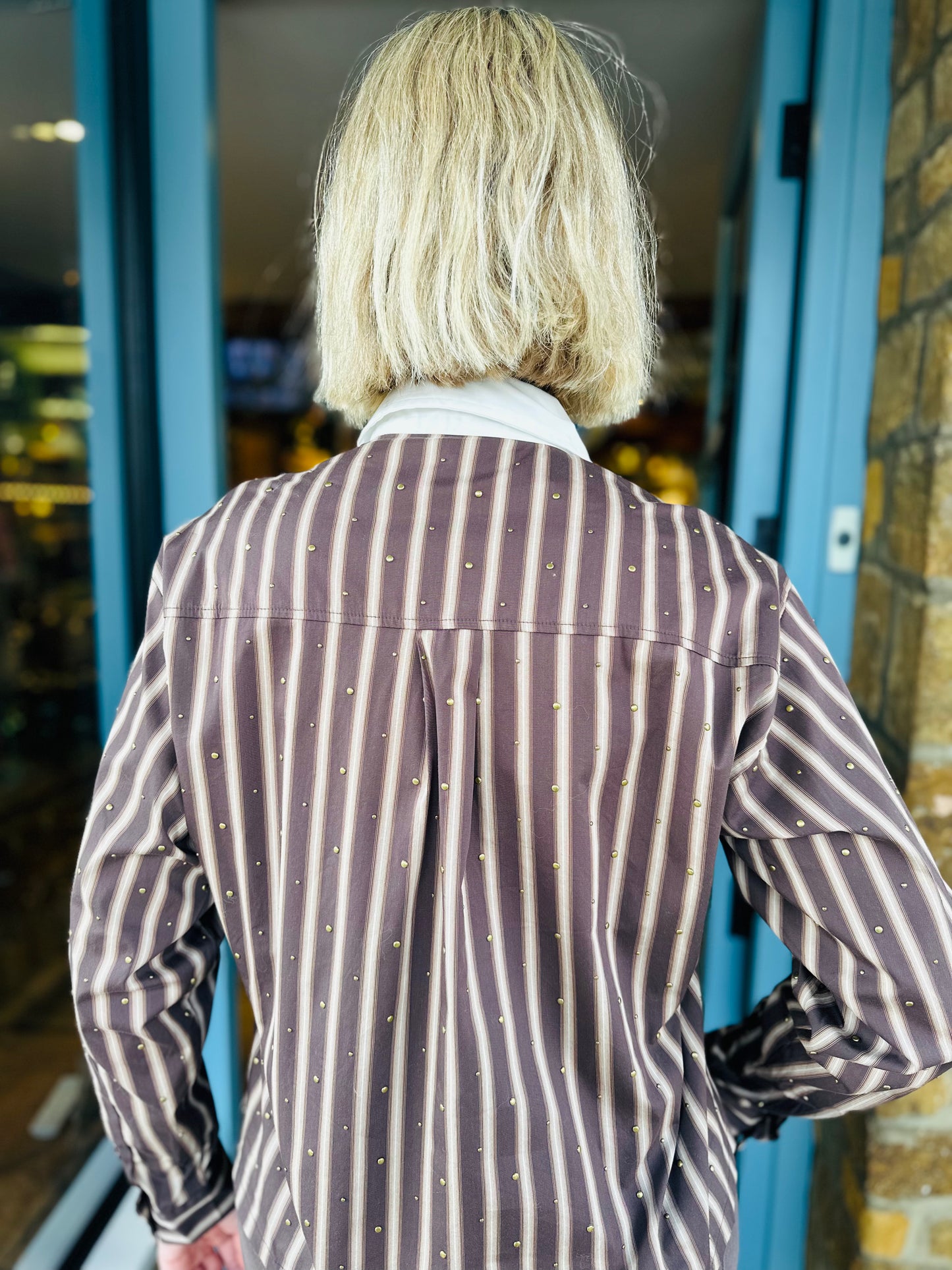 EsQualo Tops Claudia Striped Shirt