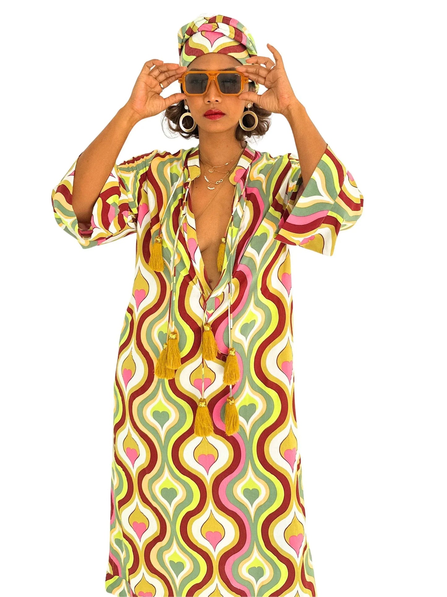 Feather & Find Dresses Eclipse Kaftan in Heart Space