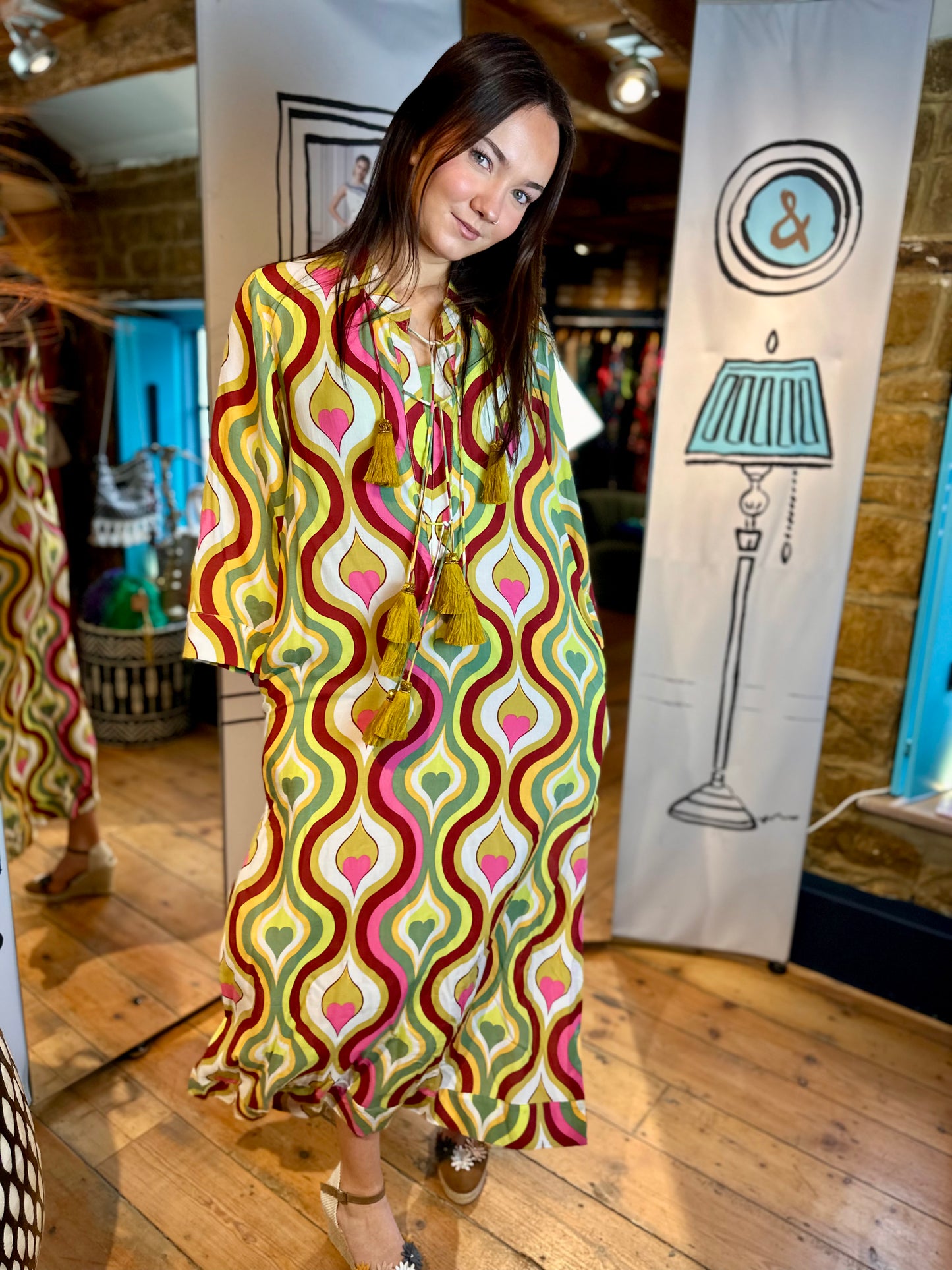 Feather & Find Dresses Eclipse Kaftan in Heart Space