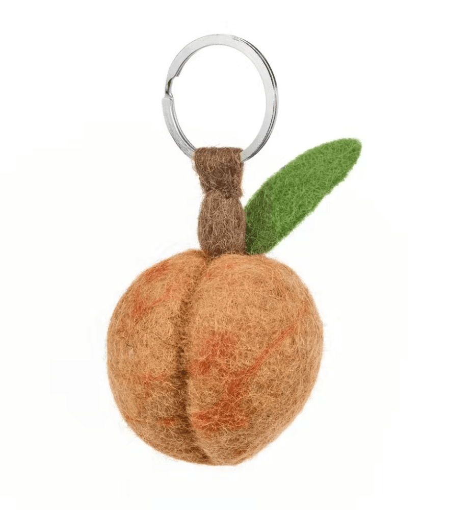 Handmade Felt Fair Trade Peach Keyring