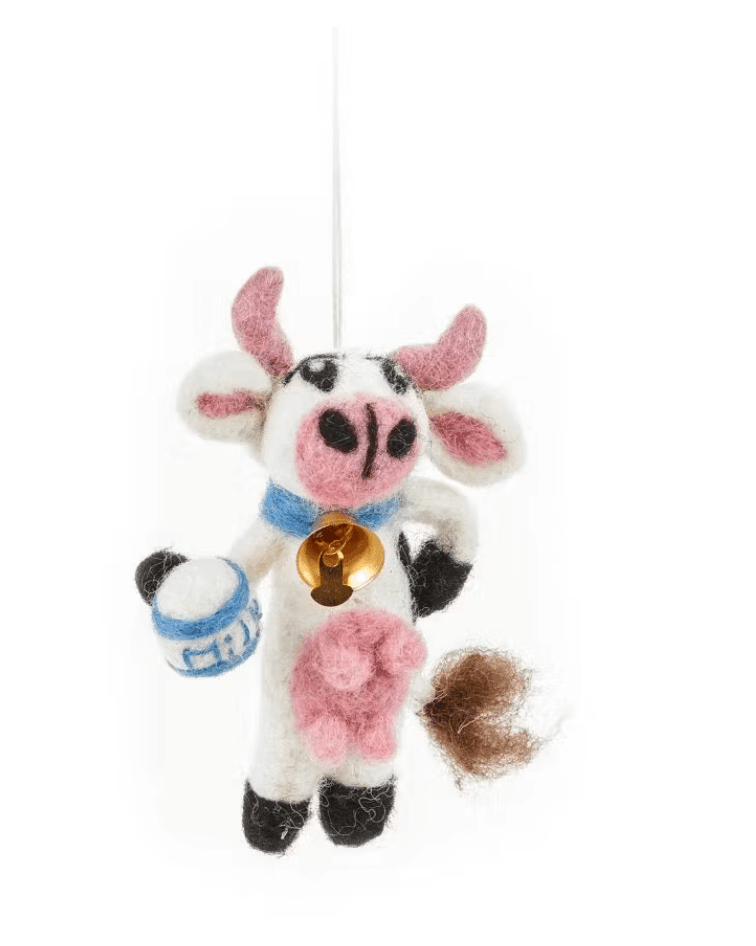 Handmade Felt Got Milk? Hanging Cow Decoration