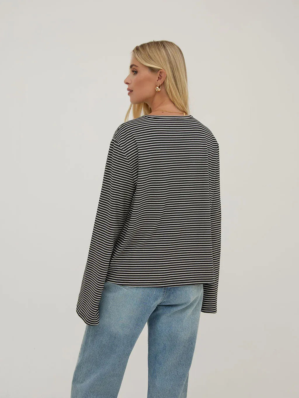 Fika Edit Tops Celine Black & White Stripe Top