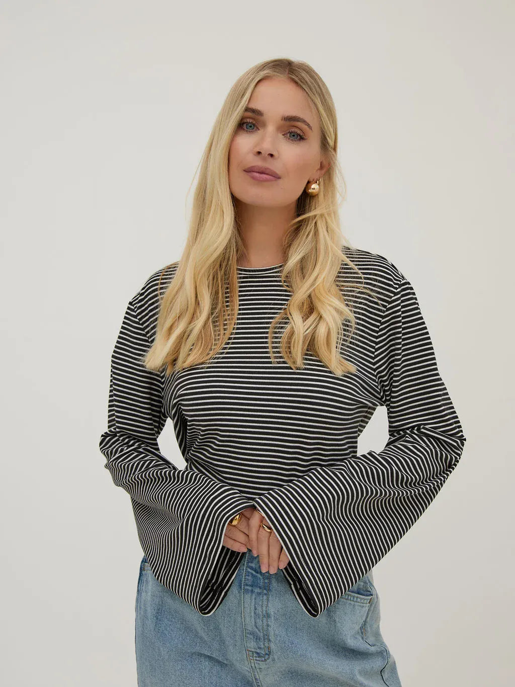 Fika Edit Tops Celine Black & White Stripe Top