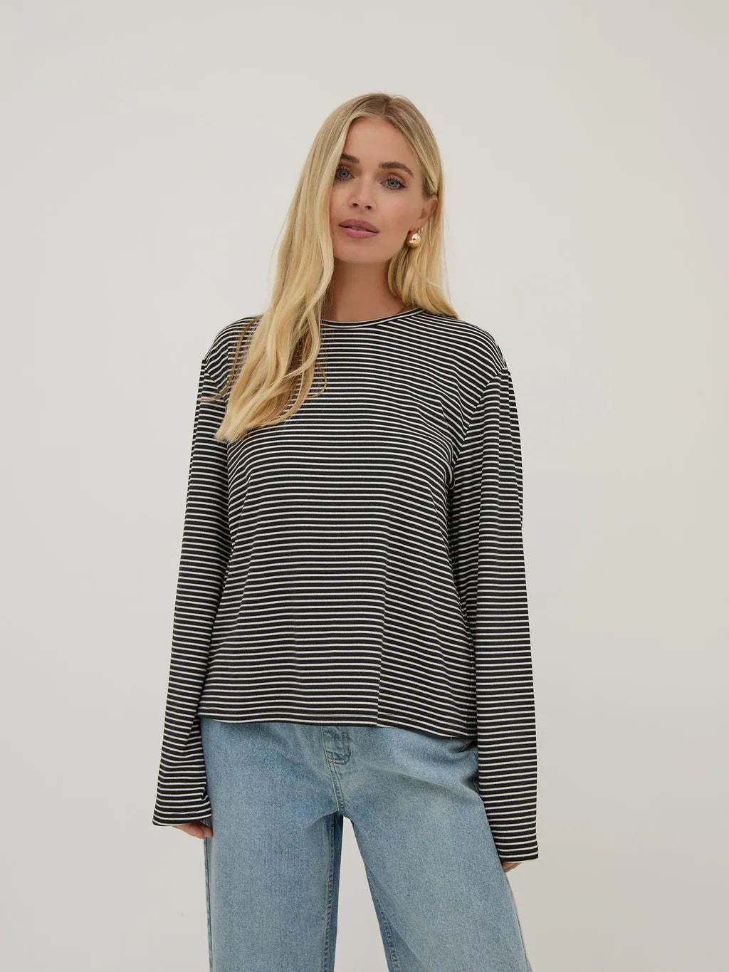 Fika Edit Tops Celine Black & White Stripe Top