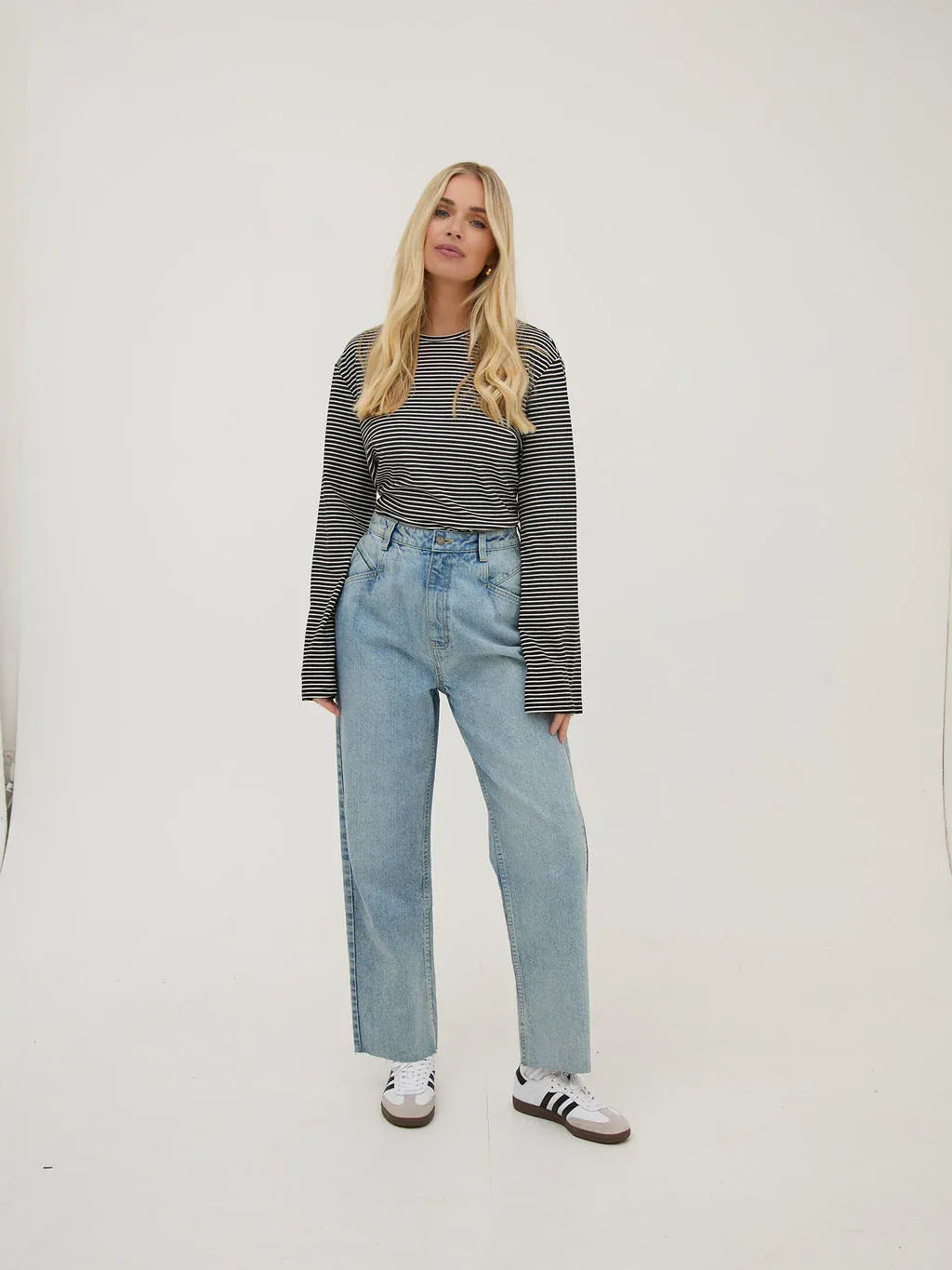 Fika Edit Tops Celine Black & White Stripe Top
