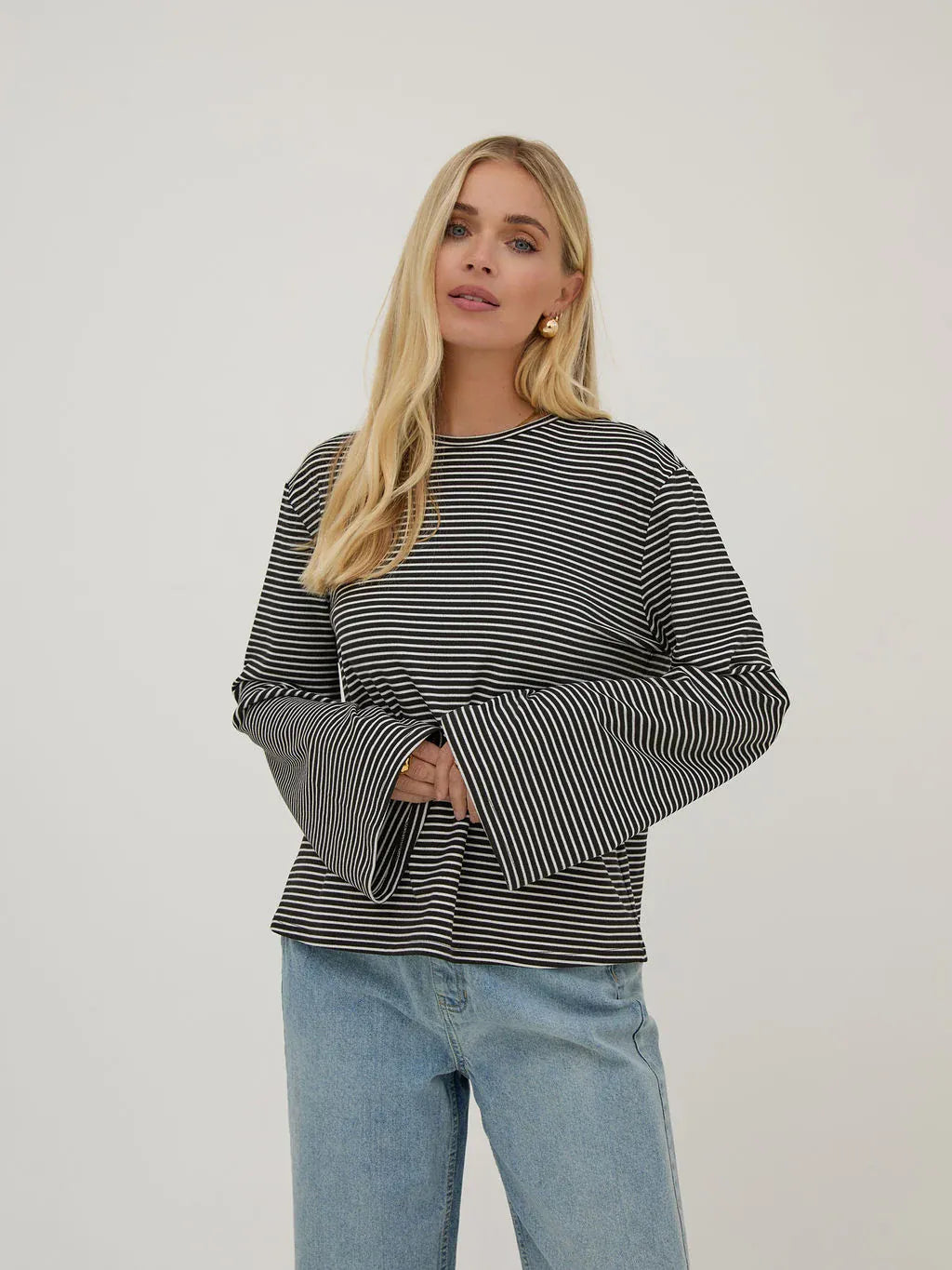Fika Edit Tops Celine Black & White Stripe Top