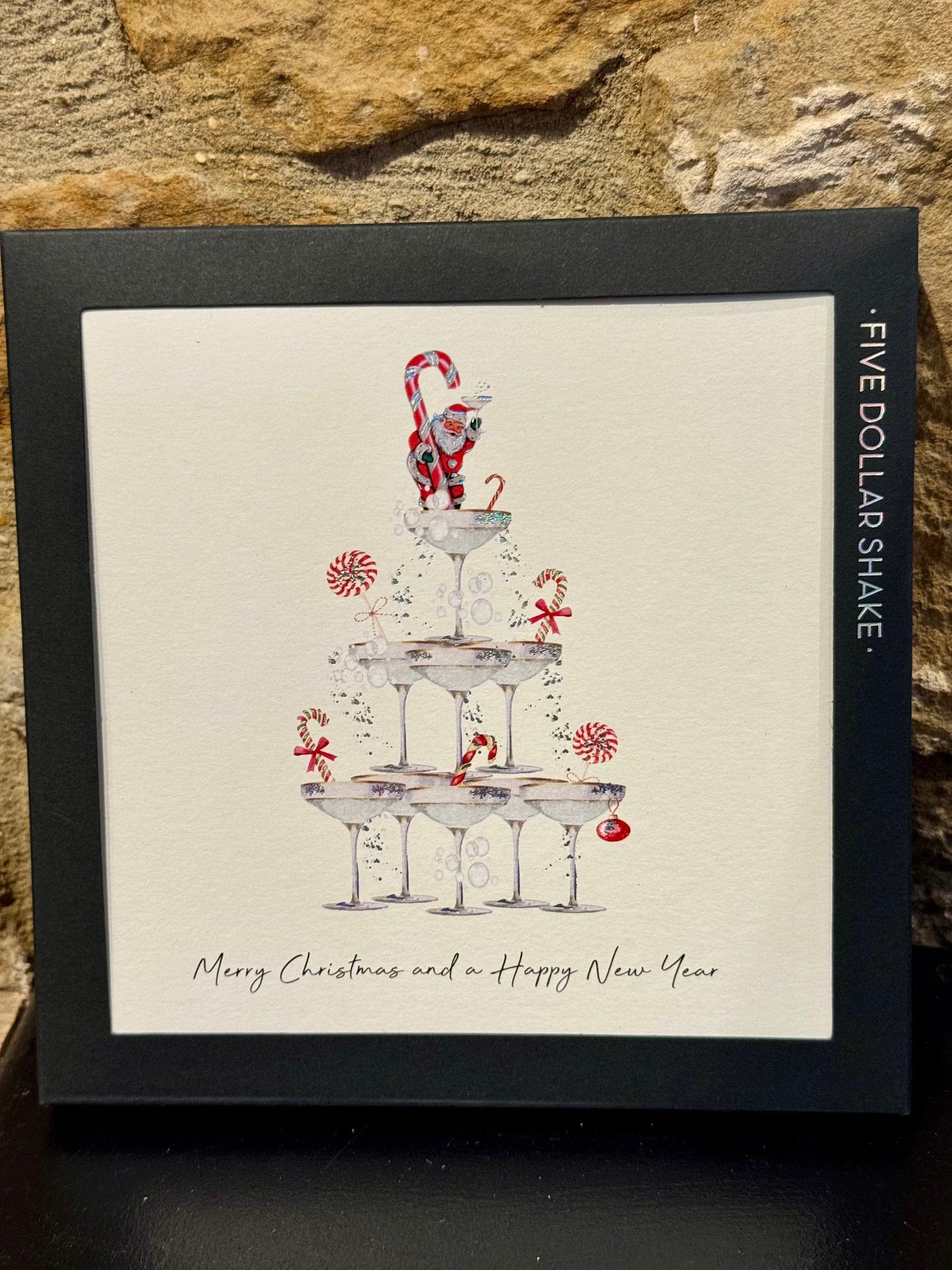 Five Dollar Shake Greetings Cards Champagne Glasses 6 pack