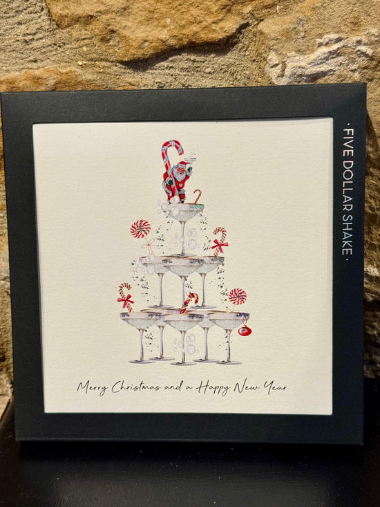 Five Dollar Shake Greetings Cards Champagne Glasses 6 pack