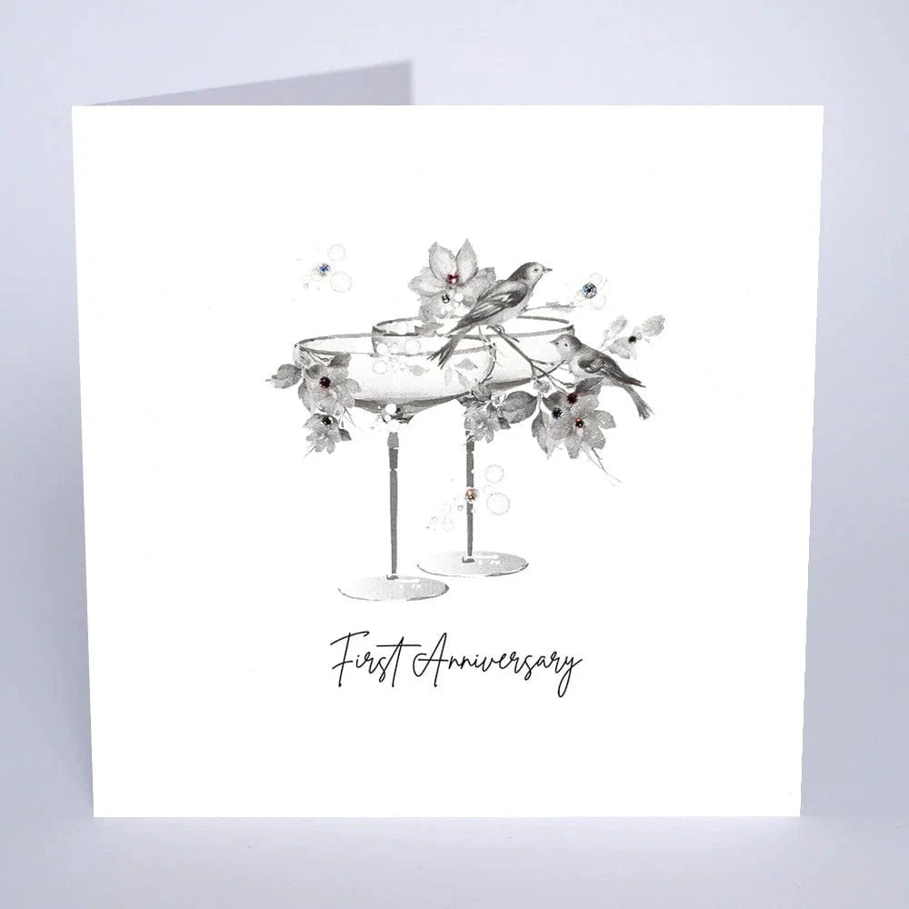 Five Dollar Shake Greetings Cards Champagne Glasses Anniversary