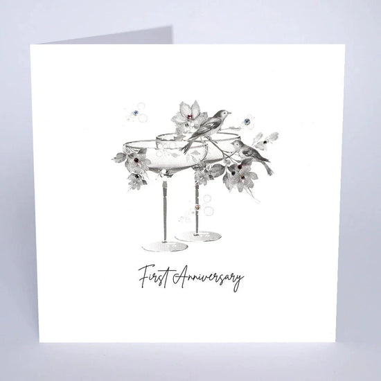 Five Dollar Shake Greetings Cards Champagne Glasses Anniversary