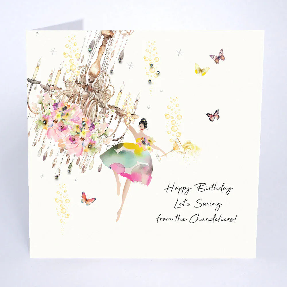 Five Dollar Shake Greetings Cards Happy Birthday Let's Swing from the Chandeliers