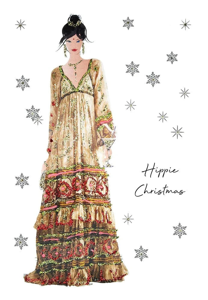 Five Dollar Shake Greetings Cards Hippie Christmas Greetings Card