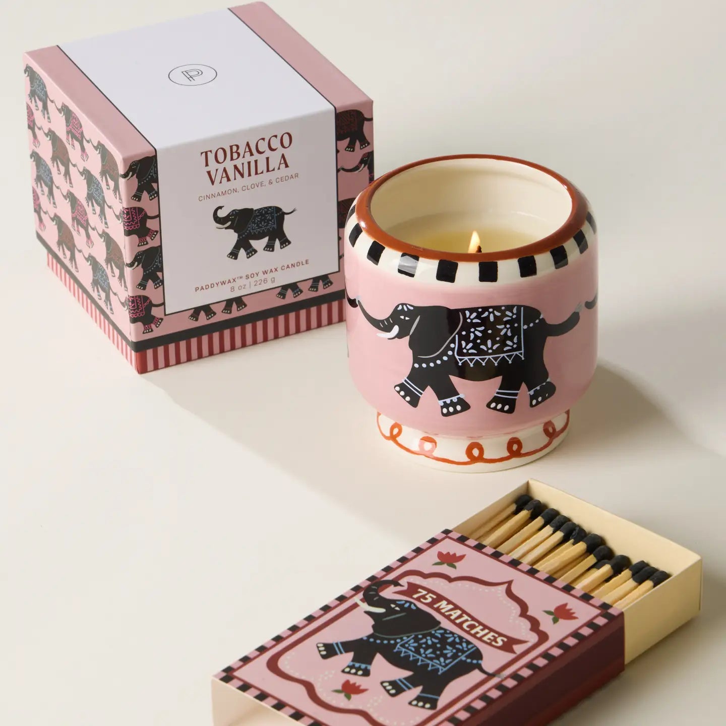 Gentlemen's Hardware Elephant Ceramic Candle Tobacco and Vanilla