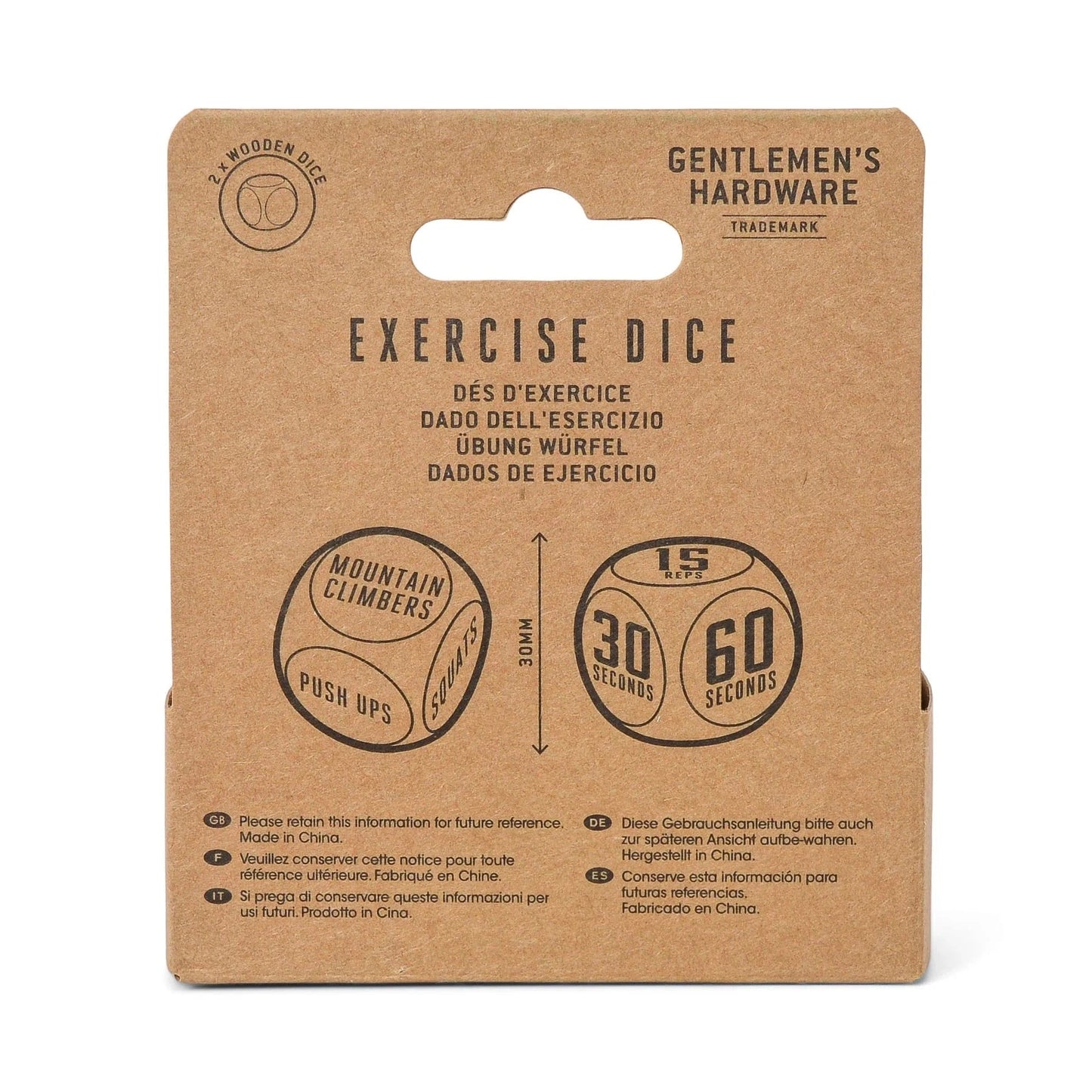 Gentlemen's Hardware Gifts Exercise Dice (set of 2)