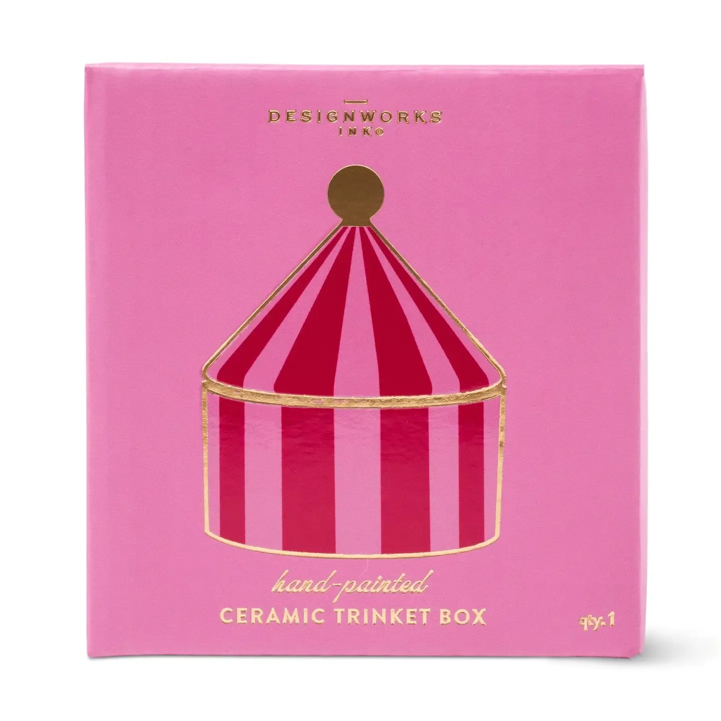 Gentlemen's Hardware Home Circus Red Striped Ceramic Trinket Box