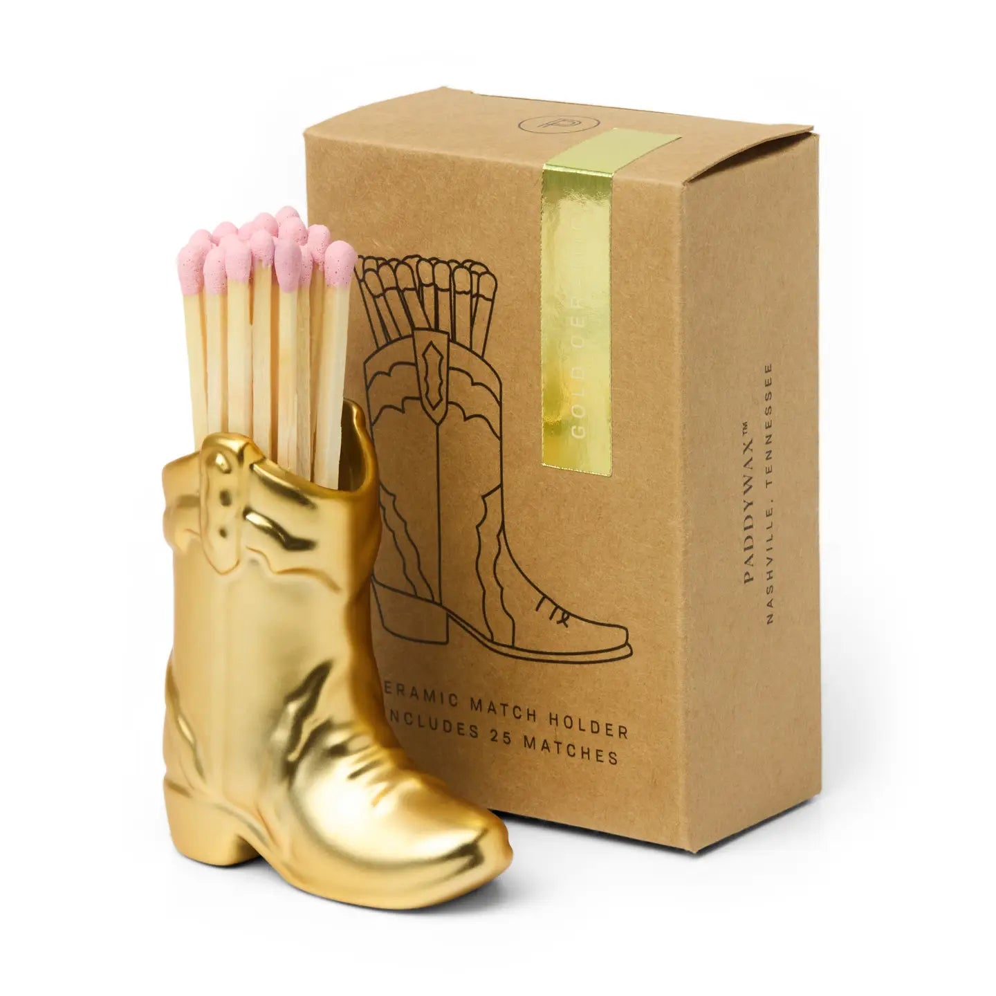 Gentlemen's Hardware Home Gold Cowboy Boot Matches