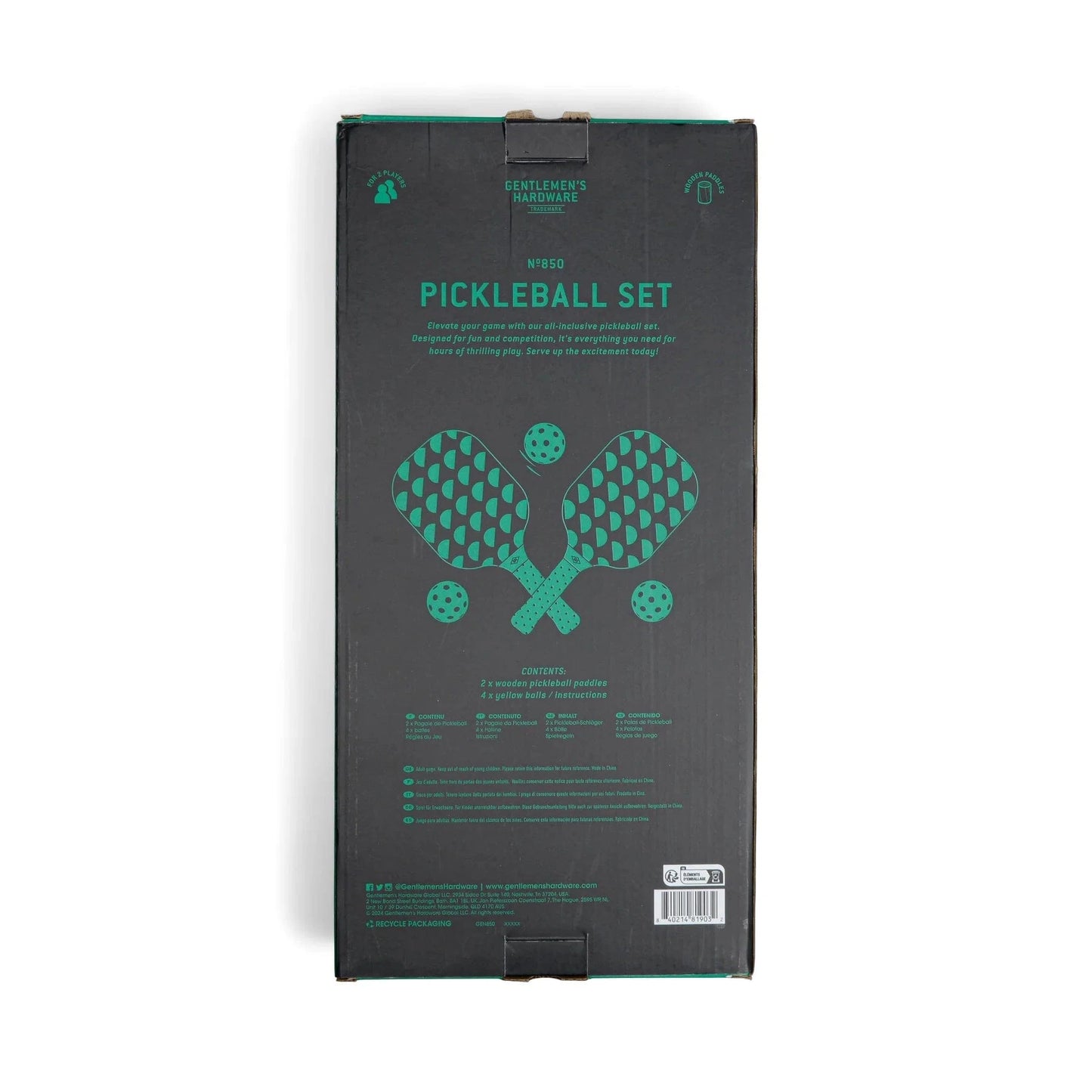 Gentlemen's Hardware Outdoor Games Pickle Ball Set